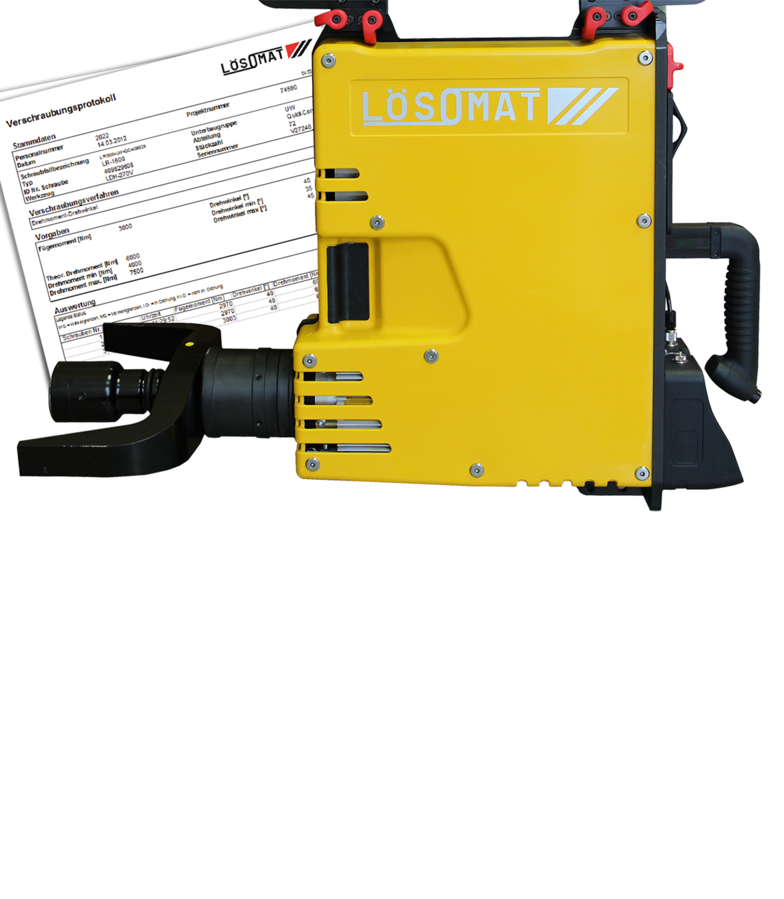 GEDORE Torque Solutions Ansicht LDB Bahnschrauber Horizontalschrauber mit Protokoll